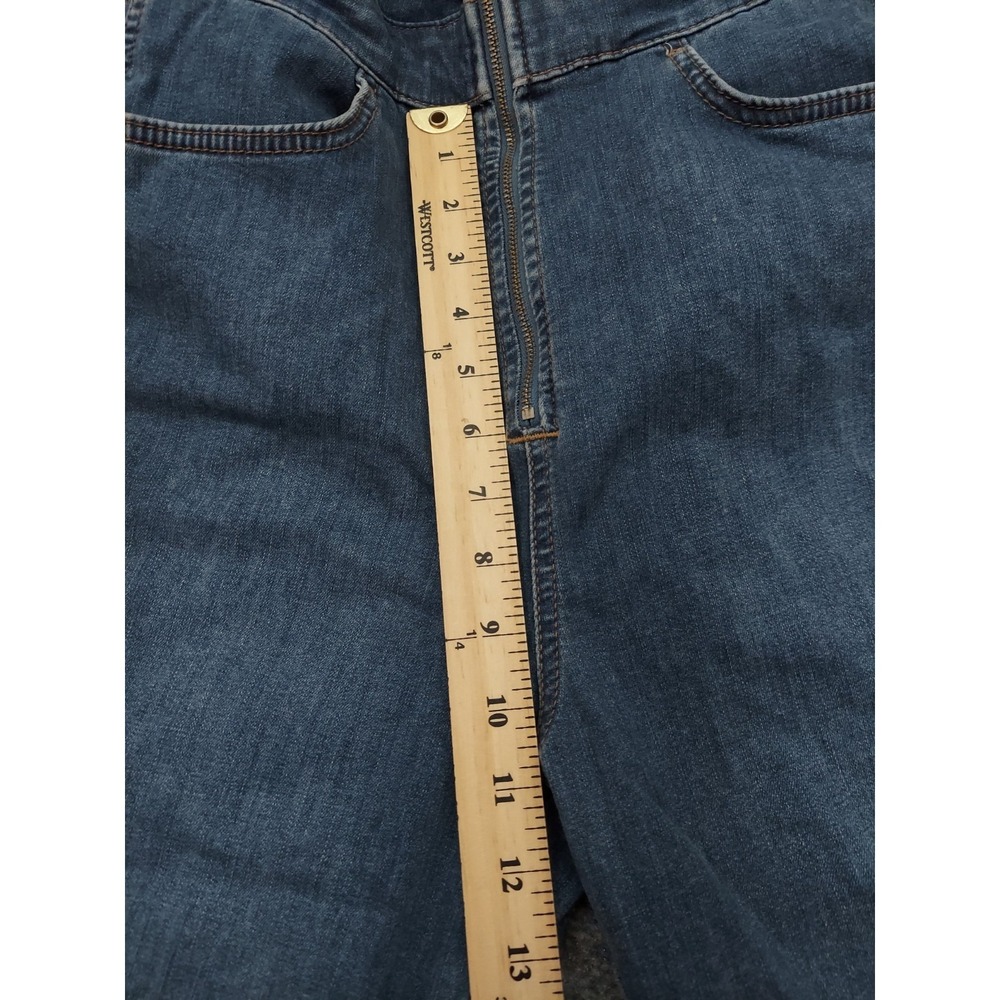 WE THE FREE PEOPLE Denim Overalls 4 Blue Curvy 2nd Ave Bootcut Fit Raw Hem - Picture 12 of 14